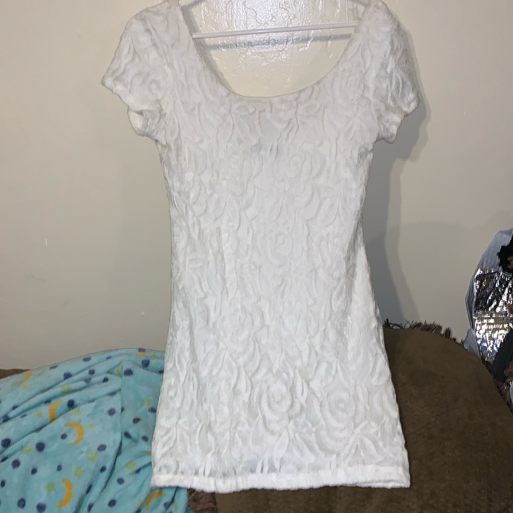Cantata white lace mini dress
